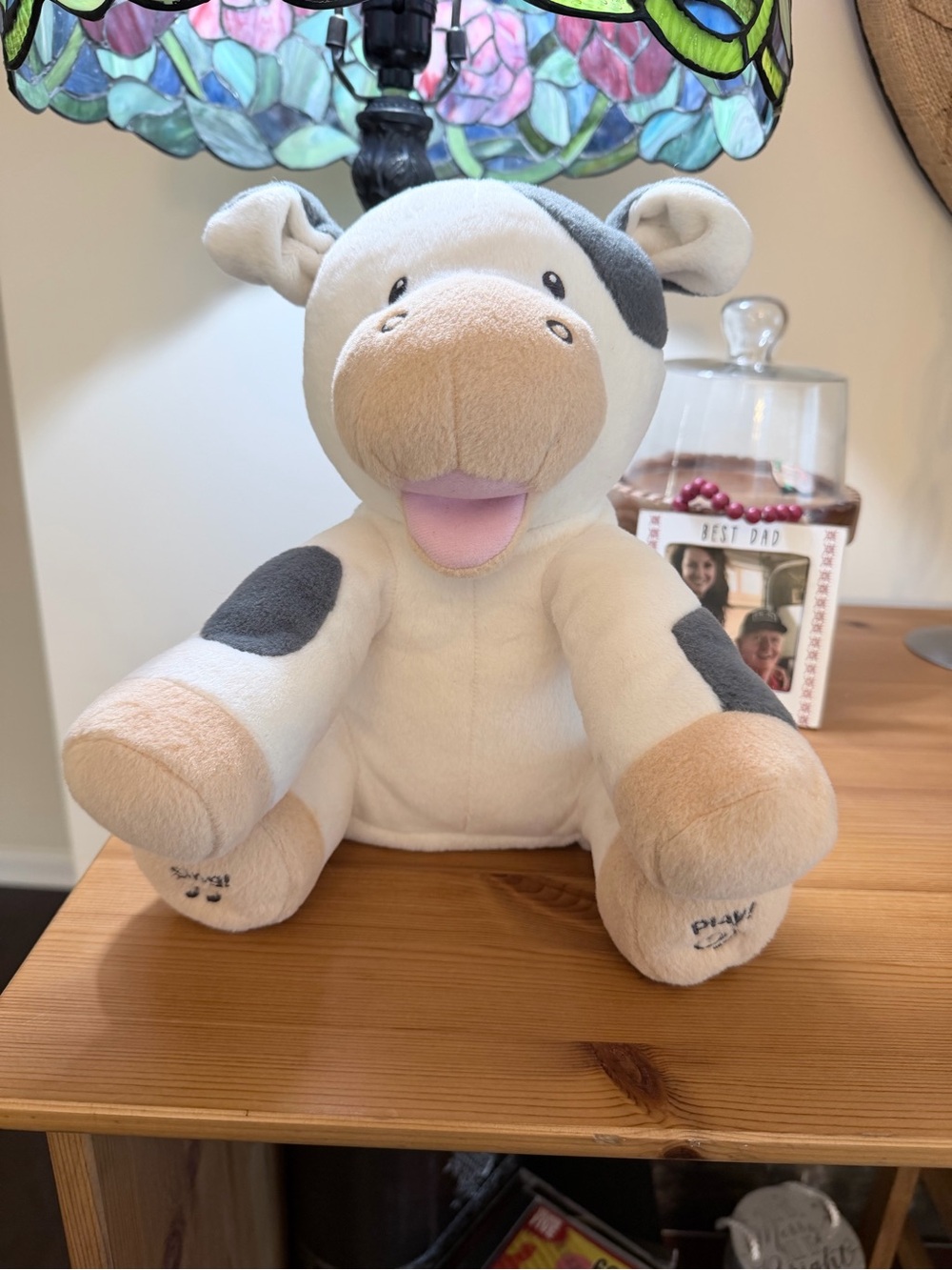 GUND Baby Buttermilk Cow Plush - White with Gray Tail